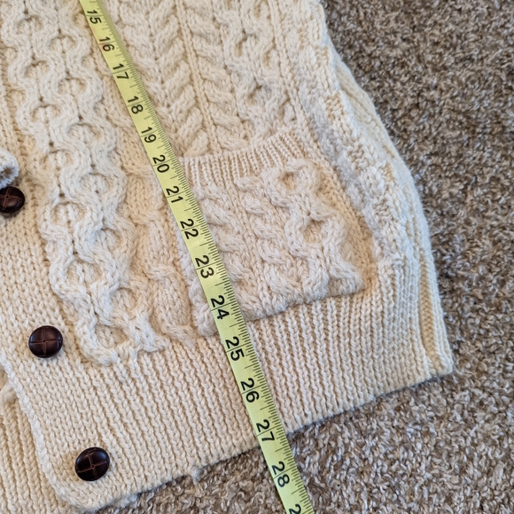 Aran Wool Cardigan Sweater - Picture 4 of 8